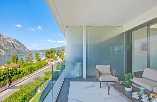 Bissone Apartment | Residenza La Fontana with View Terrace, Bissone, Switzerland