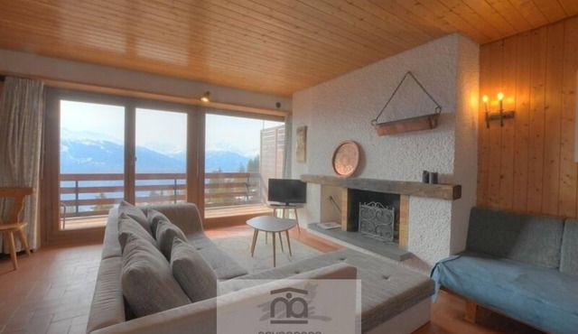 Apartment with entrance corridor, 1 bedroom with 2 single beds, 1 bedroom with 2 bunk beds, 1 bathro in Anzère