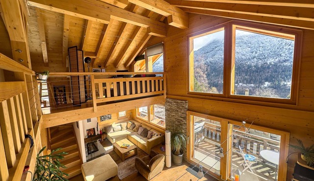 Chalet Boder - View of Mont Blanc - Fireplace in Finhaut