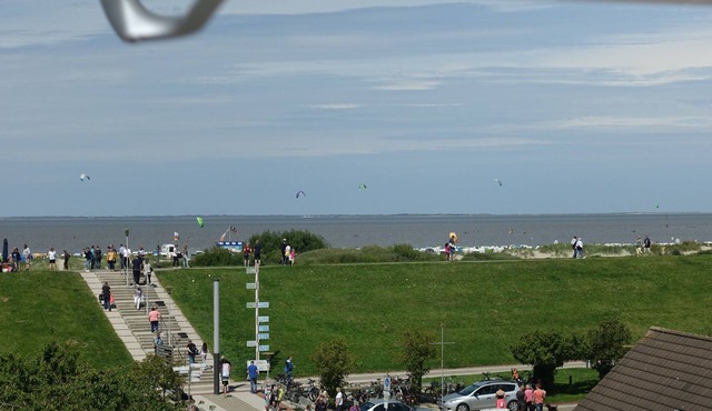 Cozy attic studio Norddeich panoramic window with sea view beach 50 meters in Norden