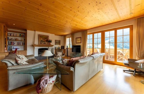 Rougemont Apartment | Stylish Alps apartment near Rougemont Village with mountain views.