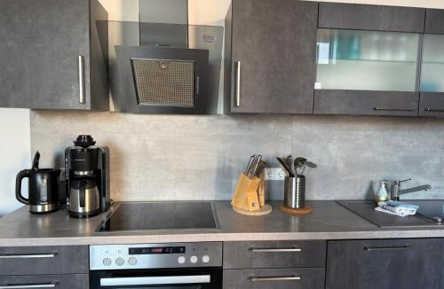 Apfelstadtaue Apartment | Moderne Ferienwohnung am Thüringer Wald perfekt für Familien, Paare & Urlaub mit Hund, mit Sauna & Balkon